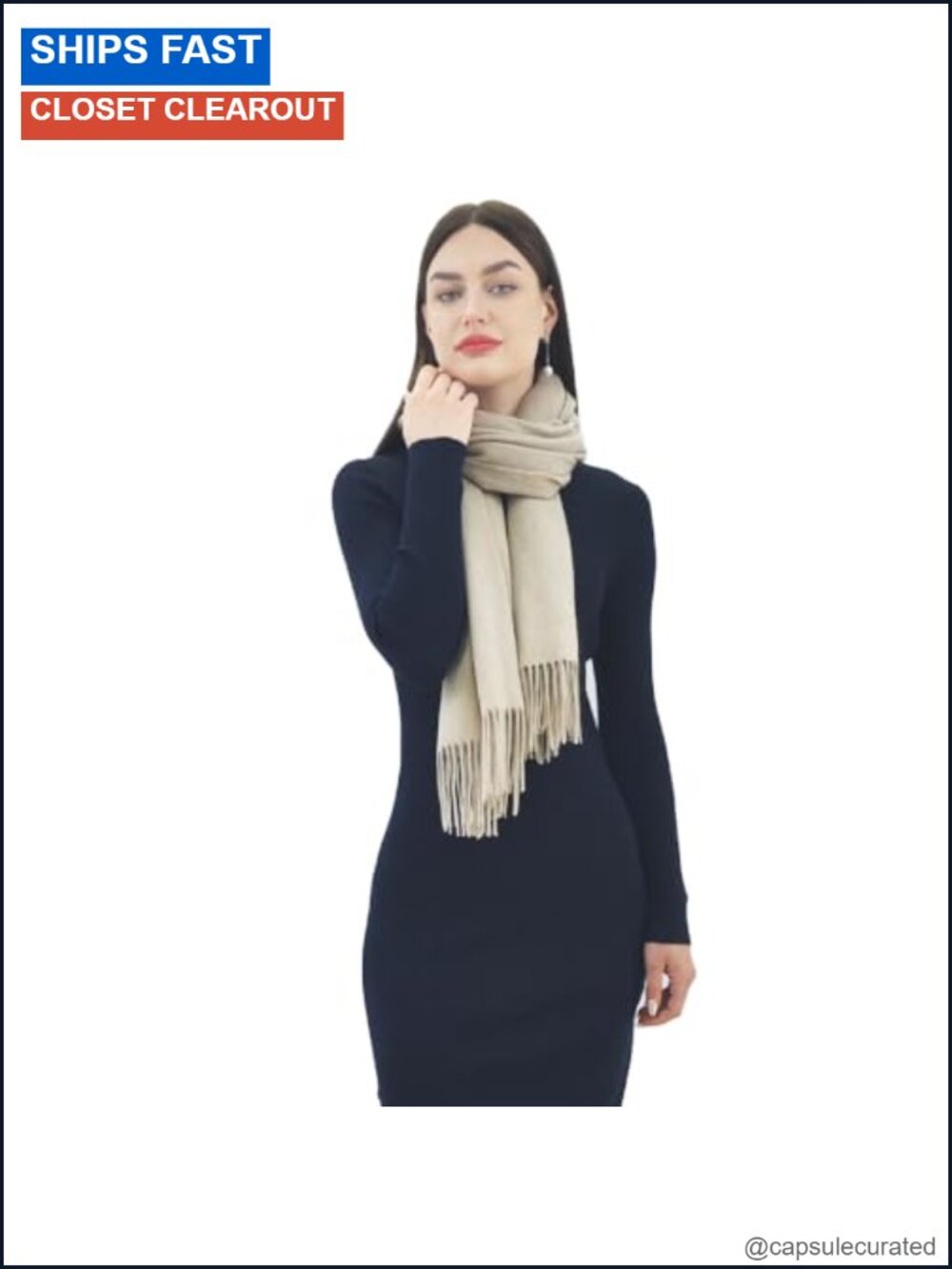 100% Cashmere Shawl Wrap Women Extra Large Winter Scarf Tassels